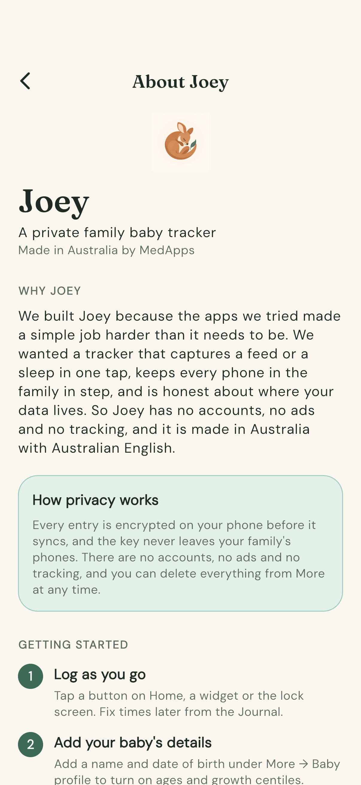 About Joey: why Joey, how privacy works, getting started
